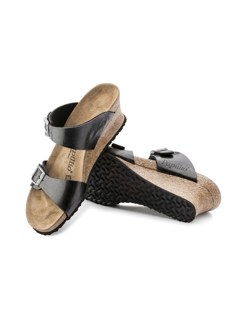Birkenstock Papillio Dorothy Black Wedge Cork Sandals